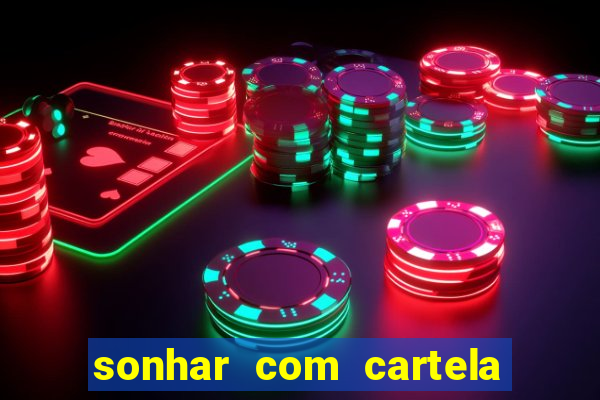 sonhar com cartela de bingo